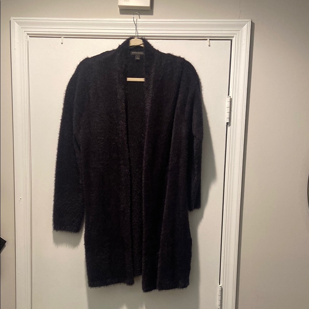 Banana Republic Black Cardigan Sweater with Long Sleeves and Open Front
